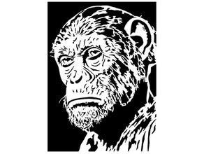 marciume Cesare stencil 2d arte scimmia scimmie pianeta delle vapori 3d print model - Mito3D