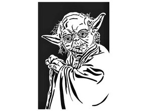 yoda stencil 3 2d art jedi starwars star wars 3d print model - Mito3D