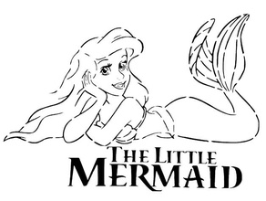 mermaid stencil 3 2d art disney littlemermaid princess 3d print model - Mito3D