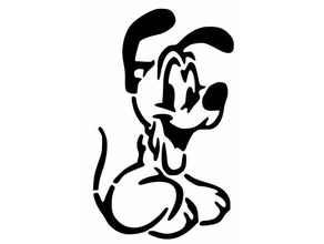 Pluto Schablone 2d Kunst Disney Hund Mickey Maus mickey 3d print model - Mito3D