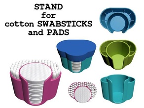 stand cotton swabsticks pads containers 3d print model - Mito3D