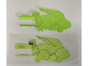 lesekrokodil mit box reading crocodile learning elementary school grundschule lesen 3d print model - Mito3D