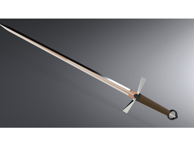 gallowglass sword props bastardsword gaelic irish longswod medieval weapon 3D print model - Mito3D