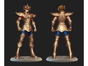 saint seiya aiolia leo sculptures cavaleiros collection figure gold leao lion miniature ouro zodiaco 3d print model - Mito3D