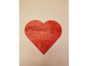 Herz geformt Puzzle Rätsel Geschenk Stücke romantisch Valentinstag Geschenke 3d print model - Mito3D