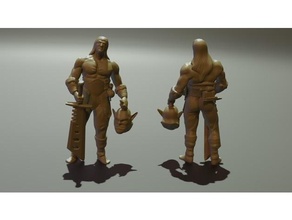 orchunter toy & game accessories 28mm miniatures 36mm barbarian barbarians conan dnd mini miniature dungeons dragons orc warrior 3d print model - Mito3D