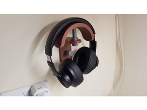 studio headphone holder audio audiophile cable management easy print functional hanger screw 3d print model - Mito3D
