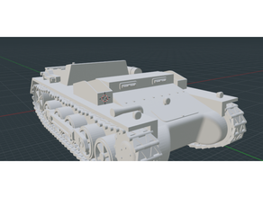 sturmpanzer Bison Gewehr Fahrzeuge Flammen Krieg 3d print model - Mito3D