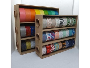 washi cinta almacenamiento estante herramienta titulares cajas elaboración Washitape 3d print model - Mito3D