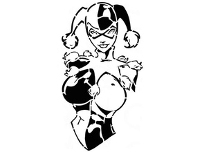 Harley Quinn estêncil 9 2d arte dc histórias quadrinhos menina suicídio pelotão 3d print model - Mito3D