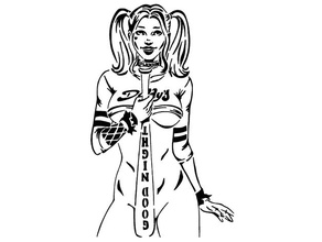 Harley Quinn estêncil 10 2d arte batman pássaros presa Papai DCU dc histórias quadrinhos menina Harleen quinzel sexy girl suicídio pelotão 3d print model - Mito3D
