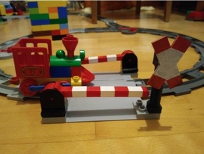 lego duplo train crossbuck signe andreaskreuz jouet Jeu accessoires traverser pôle circulation 3d print model - Mito3D