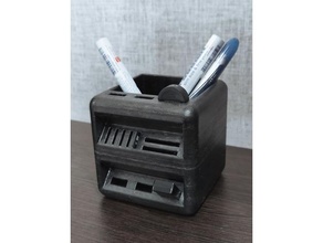 boîte stylo titulaire soutien v11 organisation organisateur sd carte USB 3d print model - Mito3D