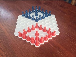 hexagonal échecs jeu plateau hexagone étape 3d print model - Mito3D