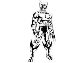 Wolverine şablon 3 2d Sanat Logan hayret mutant x Men erkekler 3d print model - Mito3D