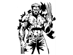 glotón plantilla 5 2d Arte sangriento héroe logan maravilla mutante X Men hombres 3d print model - Mito3D