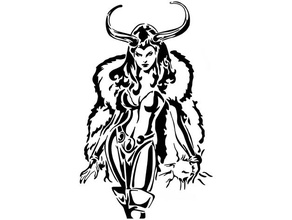femelle Loki pochoir 2 2d art fille Dieu merveille norrois norsémythologie élégant forme shifter 3d print model - Mito3D