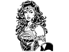 femme pochoir 10 2d art amazone dc bandes dessinées injustice 2 jla Justice ligue Thémiscyre Wonder Woman 3d print model - Mito3D