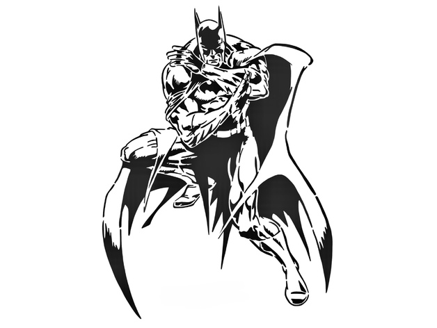 Batman Schablone 4 2d Kunst Schläger Bruce Wayne dc Comics 3D print model - Mito3D