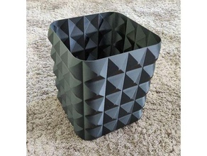 rectangulaire poubelle vase mode art seau ordures 3d print model - Mito3D
