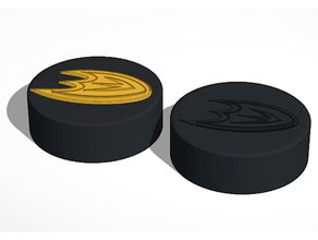 anaheim ducks nhl hockey puck logo signs & logos 3d print model - Mito3D