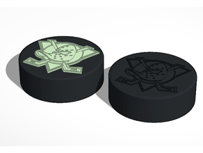 Anaheim mächtig Enten nhl Eishockey Puck Logo Zeichen Logos 3d print model - Mito3D
