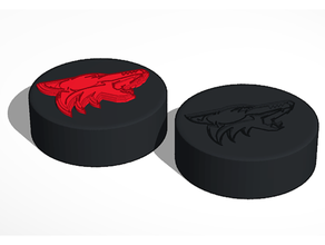 arizona coyotes nhl hockey puck logo signs & logos 3d print model - Mito3D
