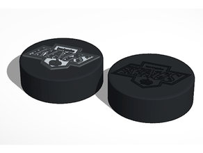 los angeles kings 1990s nhl hockey puck logo signs & logos 3d print model - Mito3D
