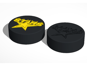 dallas stars nhl hockey puck logo signs & logos 3d print model - Mito3D