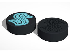 seattle kraken nhl hockey puck logo signs & logos 3d print model - Mito3D
