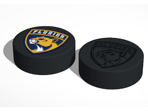 florida panthers nhl hockey puck logo signs & logos 3d print model - Mito3D