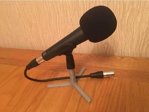 simple table mic stand thread audio microphone holder 3d print model - Mito3D