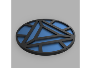 fer homme merveille verre décor vengeurs Coaster sj3d 3d print model - Mito3D
