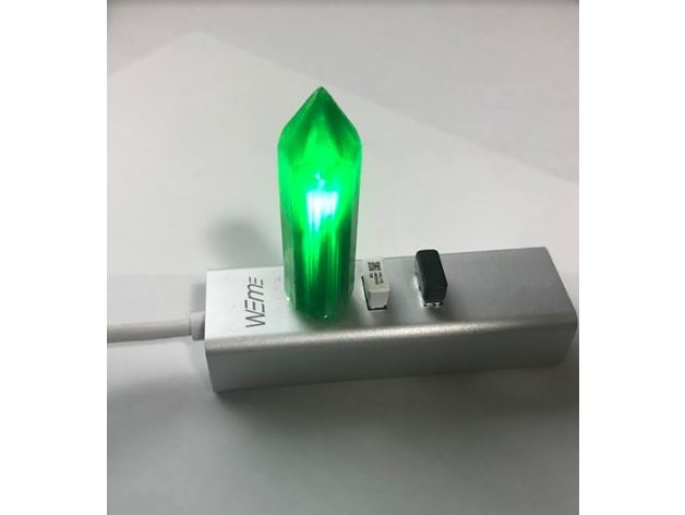 brilhando cristal USB luz 3D print model - Mito3D