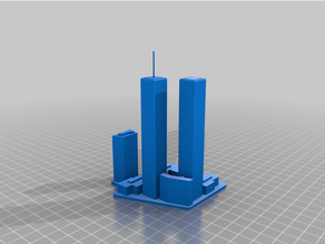 Ticaret merkez model dekor dekorasyon ikiz kuleler wtc 3d print model - Mito3D