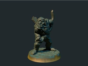orc scout archer 28mm supportless fdm friendly games bowman miniature oldhammer tabletop warhammer 3d print model - Mito3D