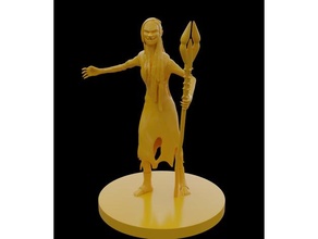 yeşil cadı oyuncaklar oyunlar dnd Zindanlar ejderhalar büyücü minyatür kadın masaüstü sihirbaz 3d print model - Mito3D