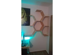 stronger shelf hex brackets organization honeycomb bracket 3d print model - Mito3D