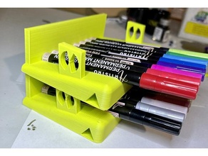 stackable marker rack art tools desk holder markers organization organizer paint pen stacking storage 3d print model - Mito3D