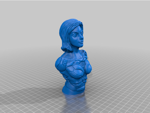 alita bust - support free sculptures battle angel gunm 3d print model - Mito3D