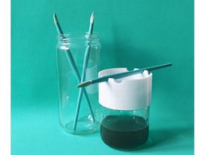 Cepillo pintura soporte Arte herramientas suministros herramienta cepillo vaso tarro envase reutilizar reciclado acuarela 3d print model - Mito3D