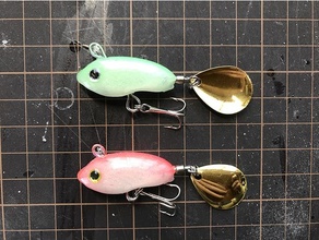 spin tail lure 35mm sport & outdoors bass fishing lures florescent handmade crafts 3d print model - Mito3D