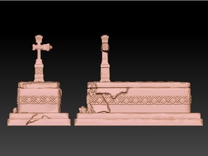 mezar 28mm masaüstü oyun dnd yol bulucu oyuncak Aksesuarlar mezarlık arazi 3d print model - Mito3D