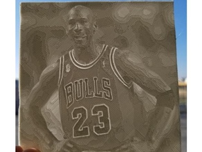 Michael Jordan lithophane art basketball taureaux nba 3d print model - Mito3D