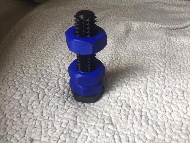 tornillo v2 3d impresión agitarse fidget toy juguete maleficio nuez hilo hilos 3D print model - Mito3D
