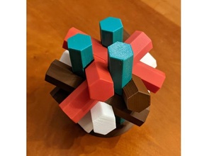 esadecimale ad incastro giocattolo matematica poliedri puzzle 3d print model - Mito3D