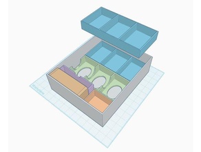 guaxinim magnata caixa organizador brinquedo jogos acessórios jogo tabuleiro inserções borda inserir deluxe 3d print model - Mito3D