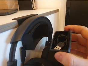 headset headphone hanger drawer video games headphones holder hook mini drawers 3d print model - Mito3D