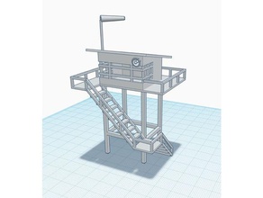 wwii air traffic control tower buildings & structures airplane airport diarama model 3d print model - Mito3D