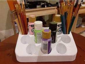 acrylic paint brush holder art organizer 3d print model - Mito3D